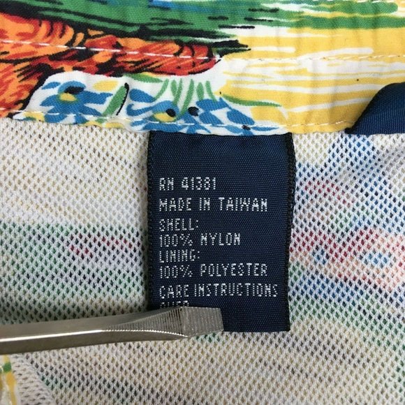 Polo Mens Small 32 to 34 Swim Trunks Shorts Yellow Beach Jaguar Mesh Liner - Picture 5 of 9